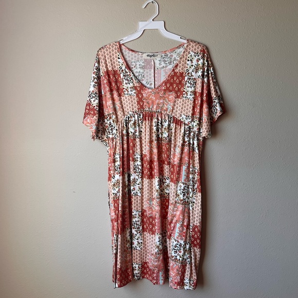 ⭐️Host Pick⭐️Boho Mauve and Blush Patchwork Dress - Picture 3 of 4